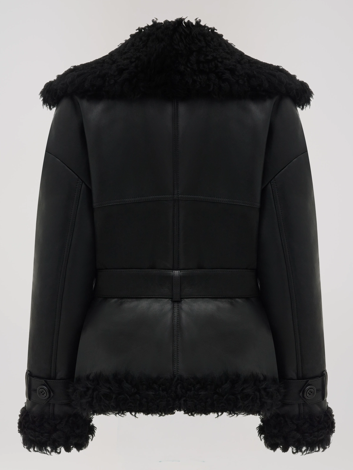 NOCTURNE – Oversized Lamb Leather Shearling Jacket