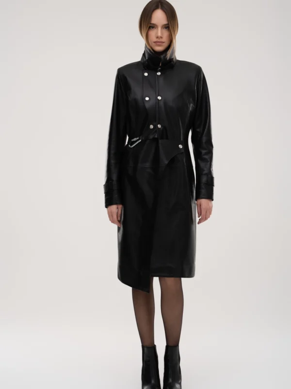 NYX – Asymmetric Lamb Leather Coat