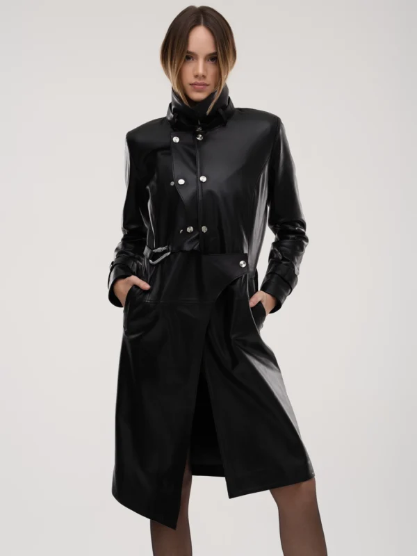 NYX – Asymmetric Lamb Leather Coat