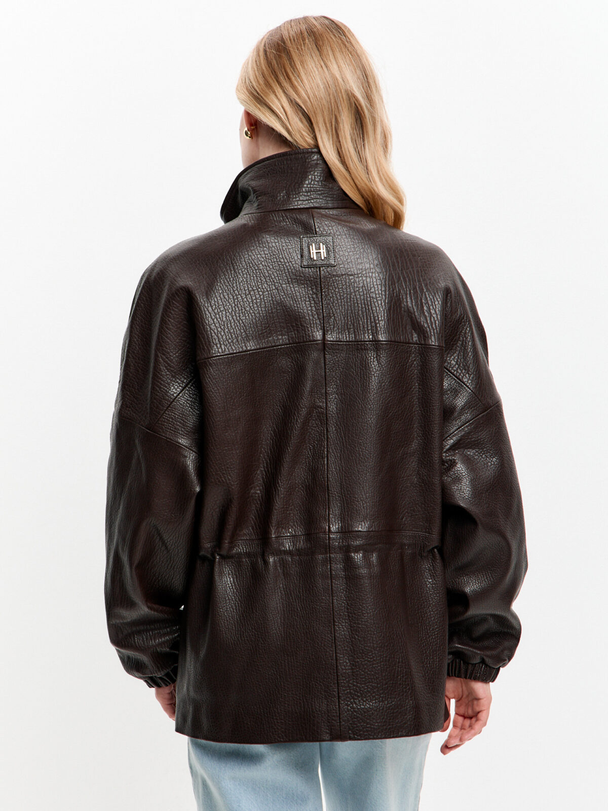 OMEN – Belden Büzgülü Oversize Deri Mont