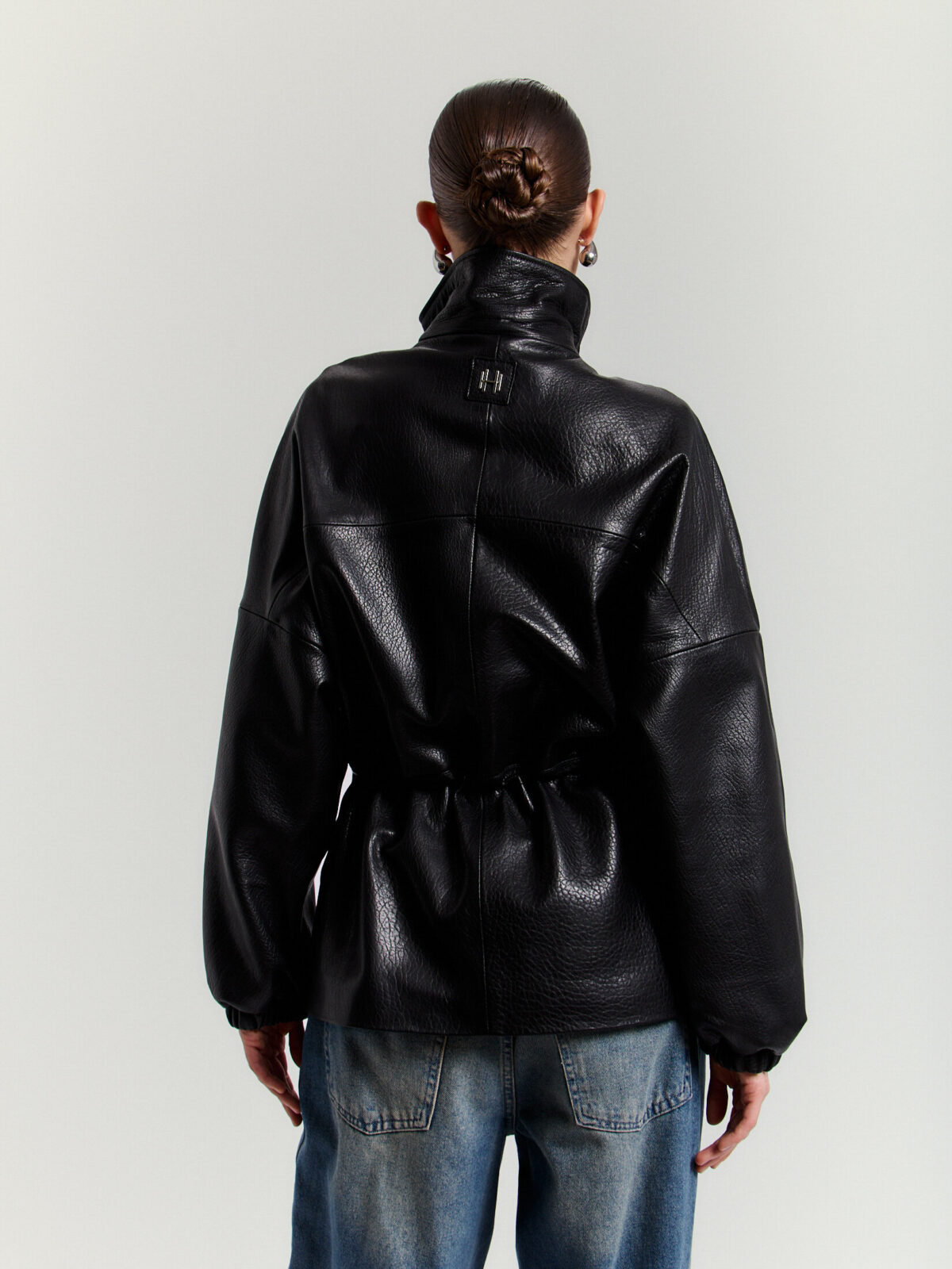 OMEN – Belden Büzgülü Oversize Deri Mont